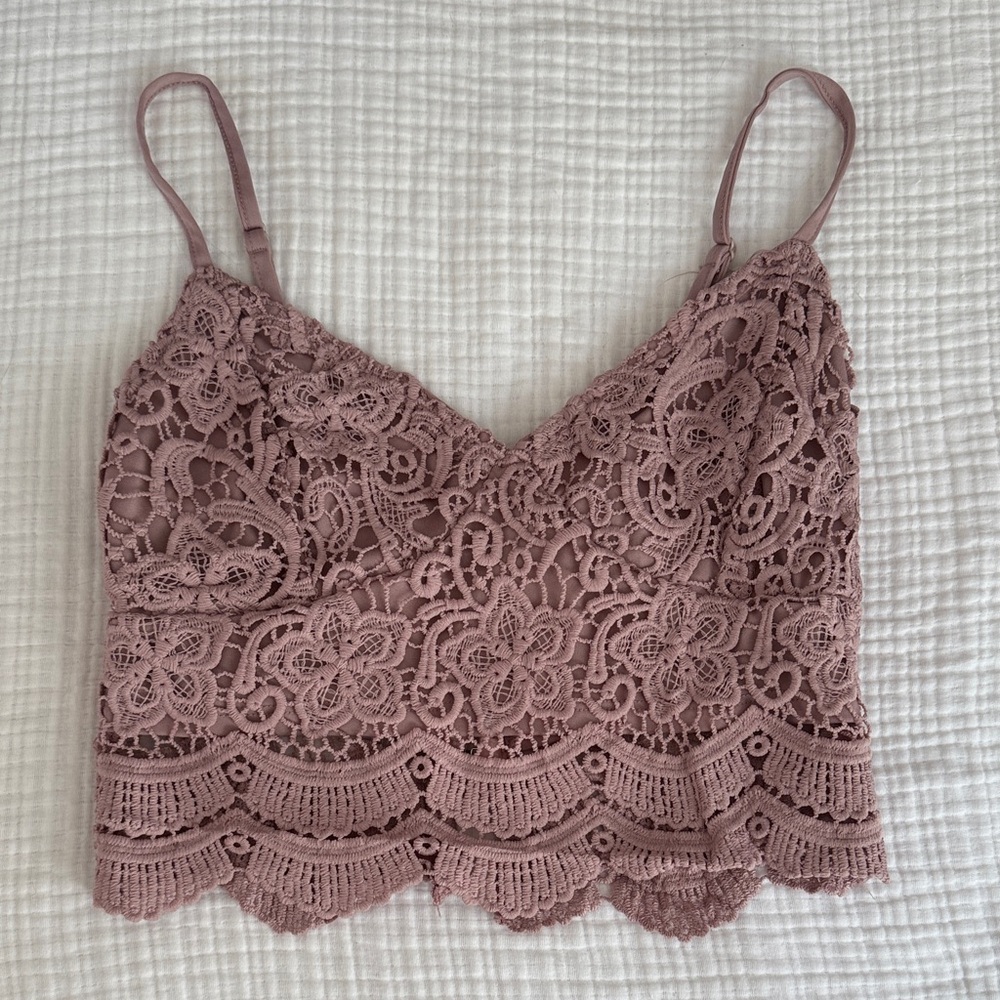 Elegant Lace Cami Top - Dusty Pink